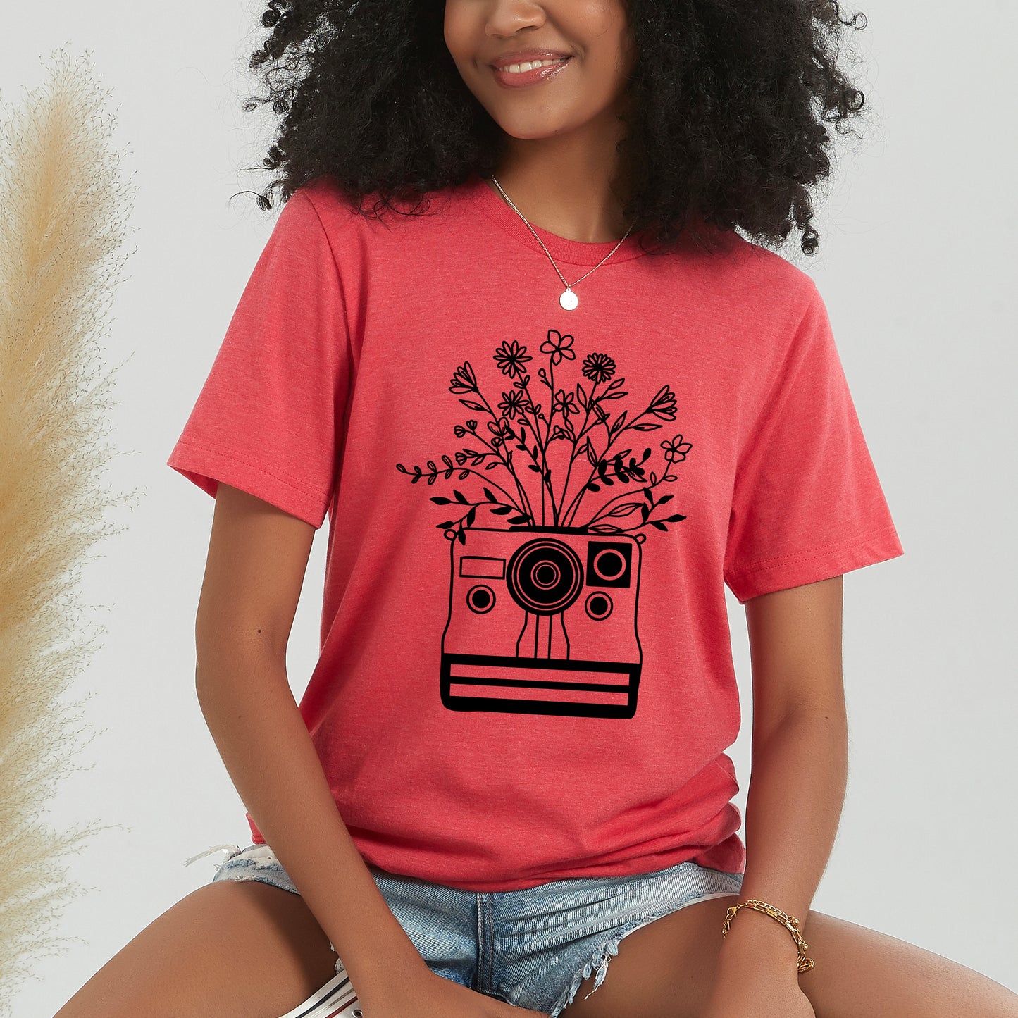 Camera And Wildflowers | Short Sleeve Graphic Tee