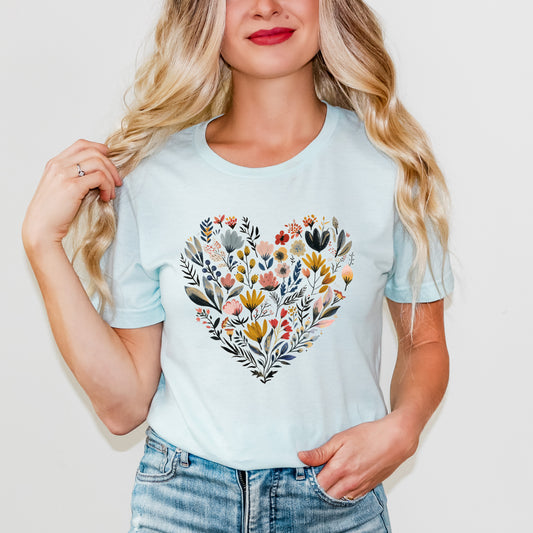 Heart Floral | Short Sleeve Graphic Tee