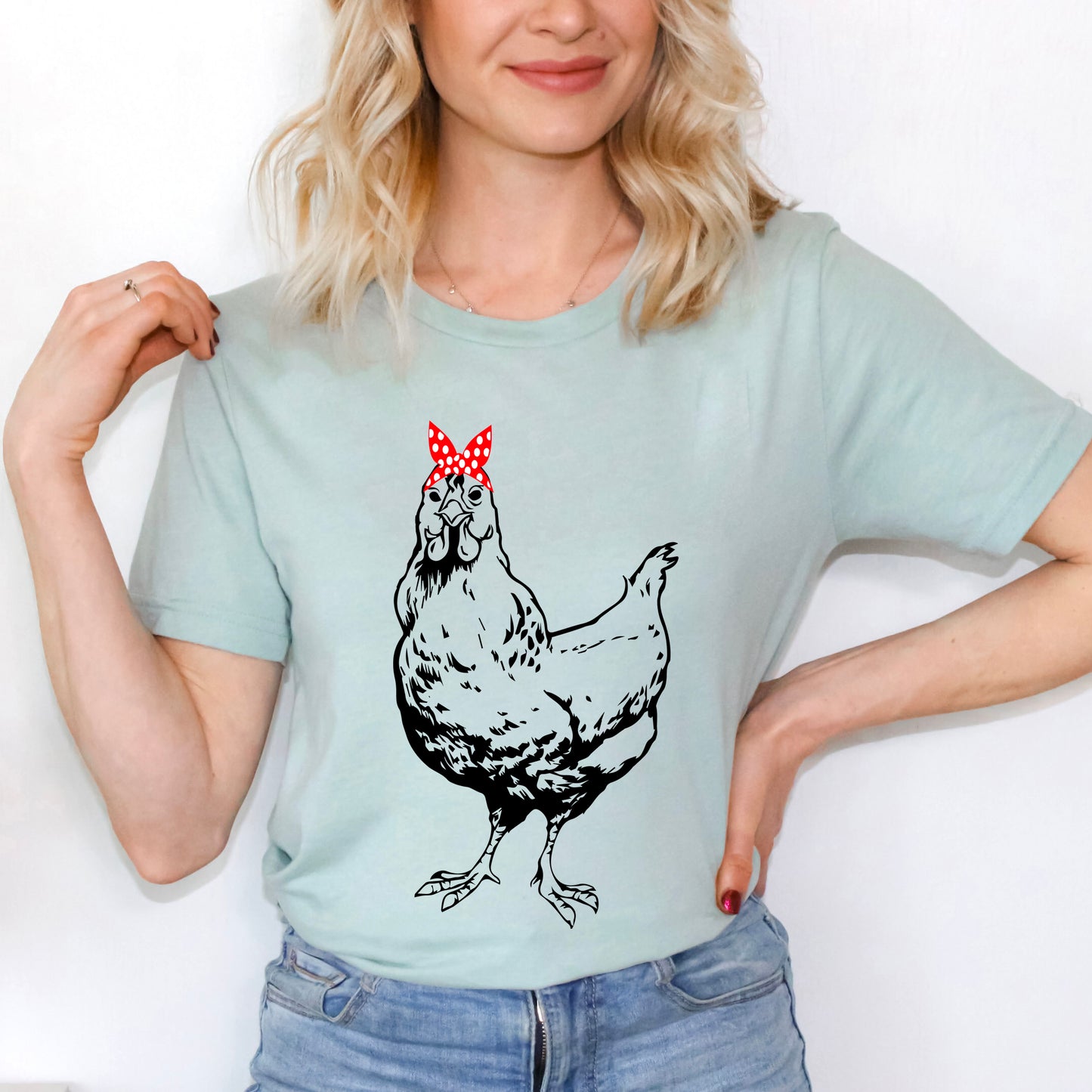 Chicken With Bandana | Short Sleeve Graphic Tee