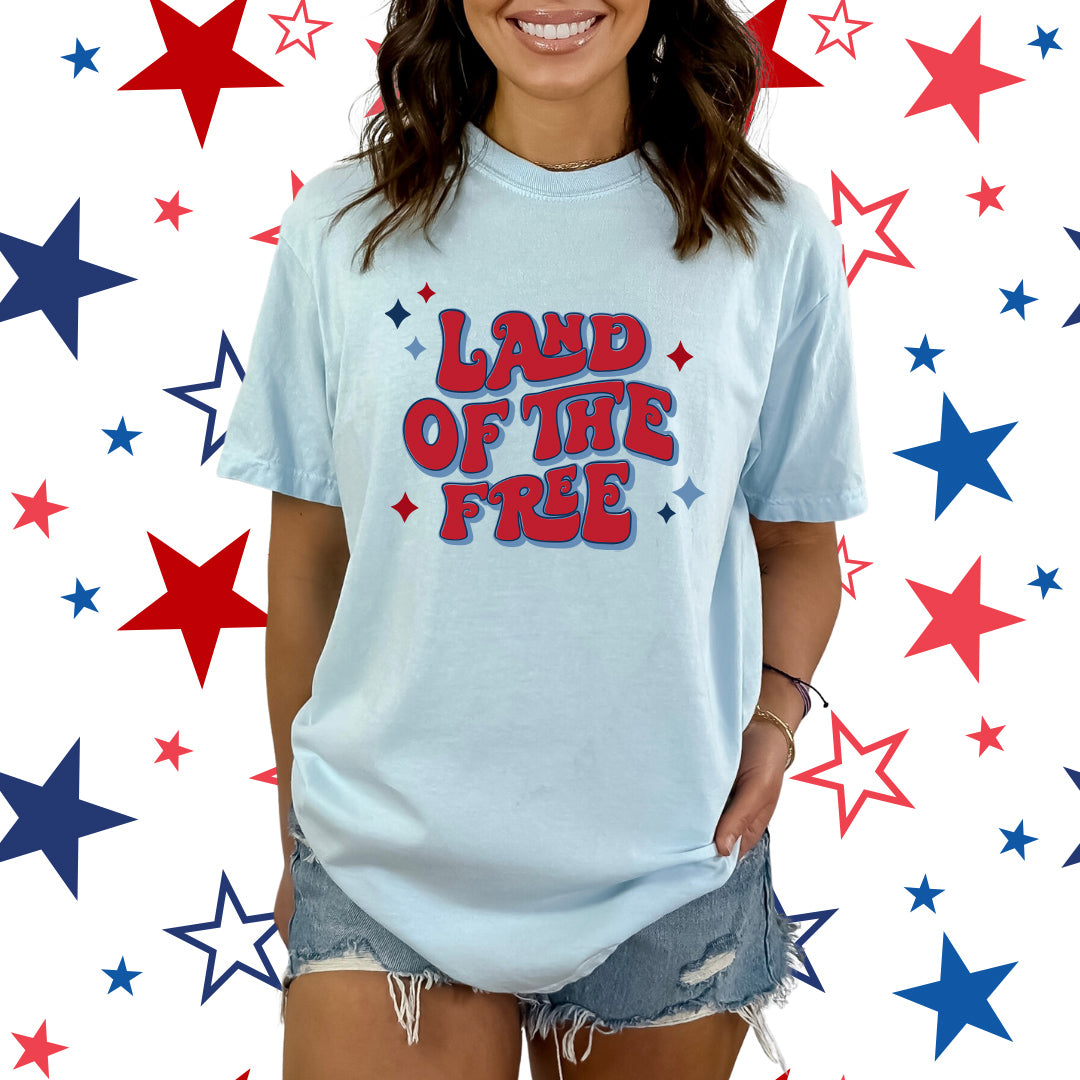 Land Of The Free Retro | Garment Dyed Short Sleeve Tee