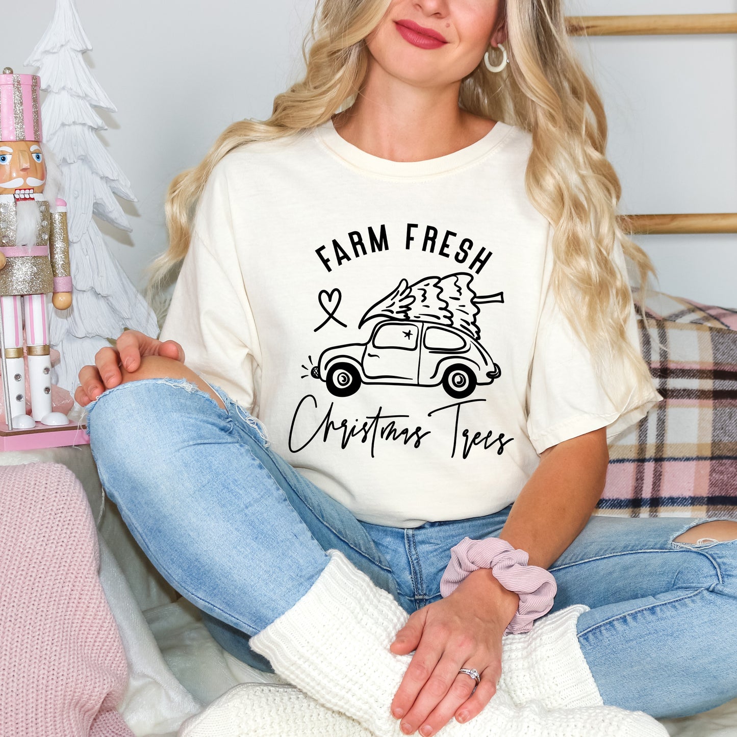 Farm Fresh Christmas Trees Car | Garment Dyed Tee