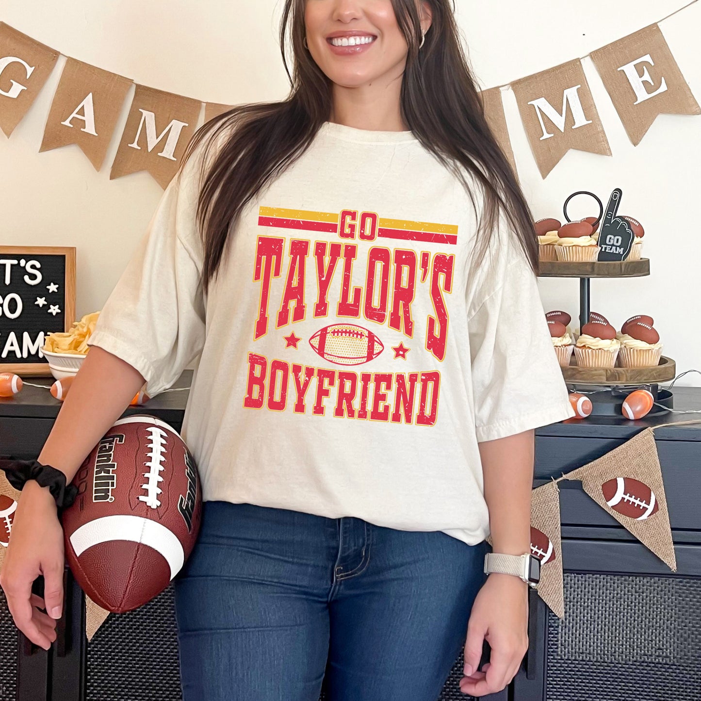 Go Taylor's Boyfriend Football | Garment Dyed Tee