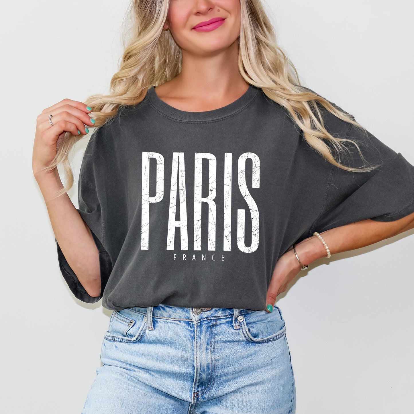 Paris France Distressed | Garment Dyed Tee