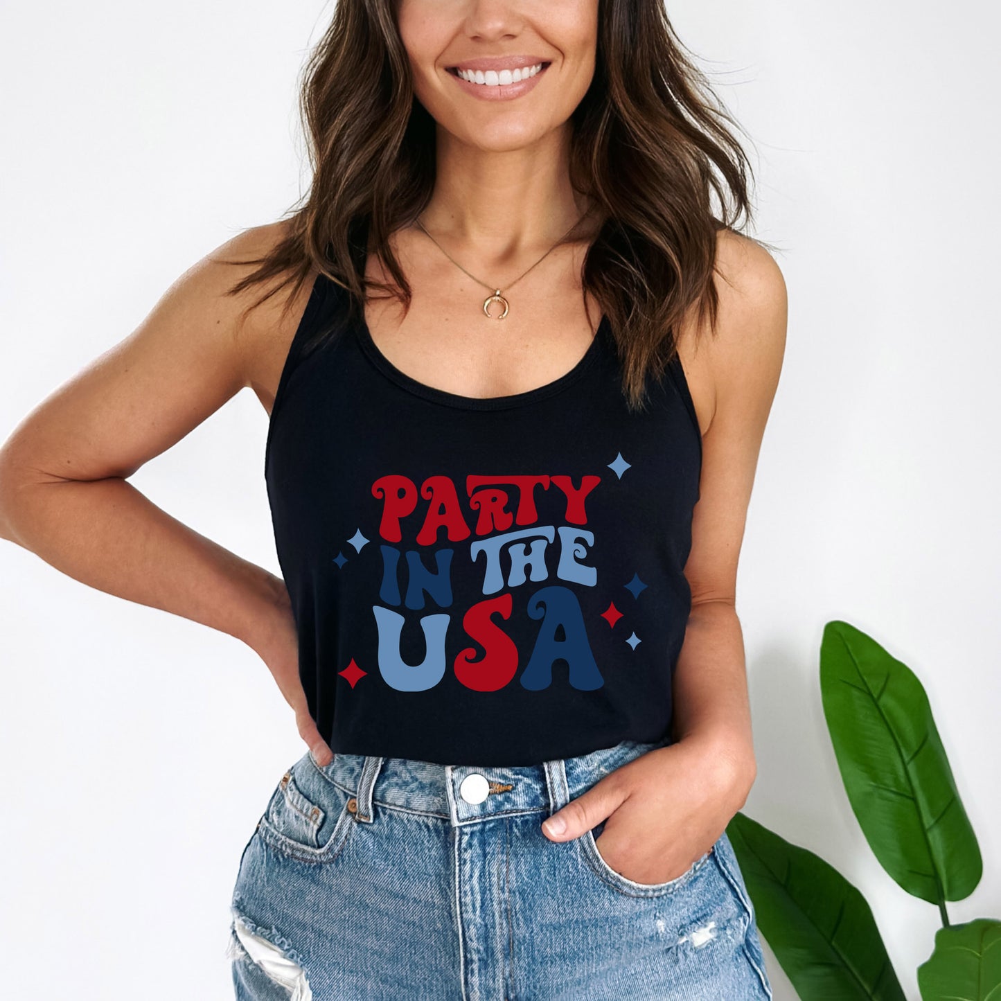 Party In The USA Retro | Racerback Tank