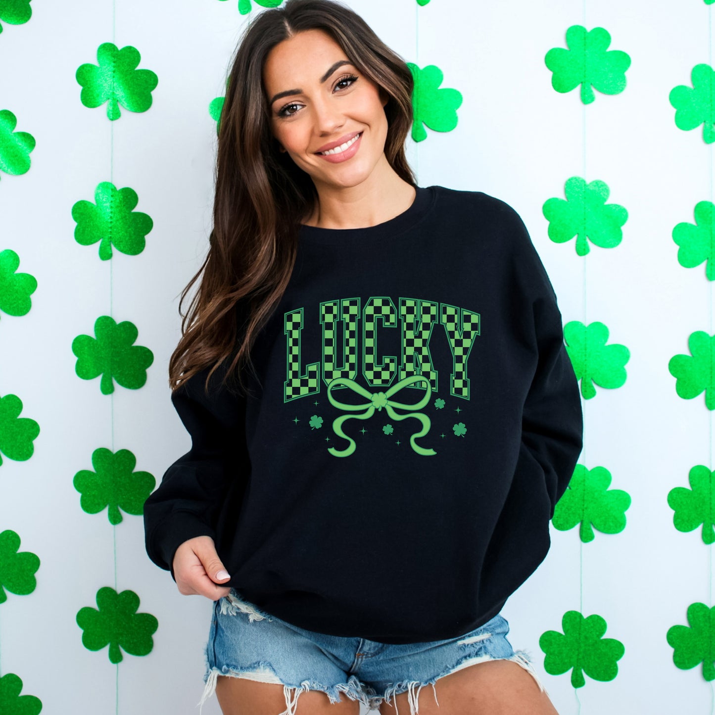 St. Patrick's Day Coquette Lucky | Sweatshirt