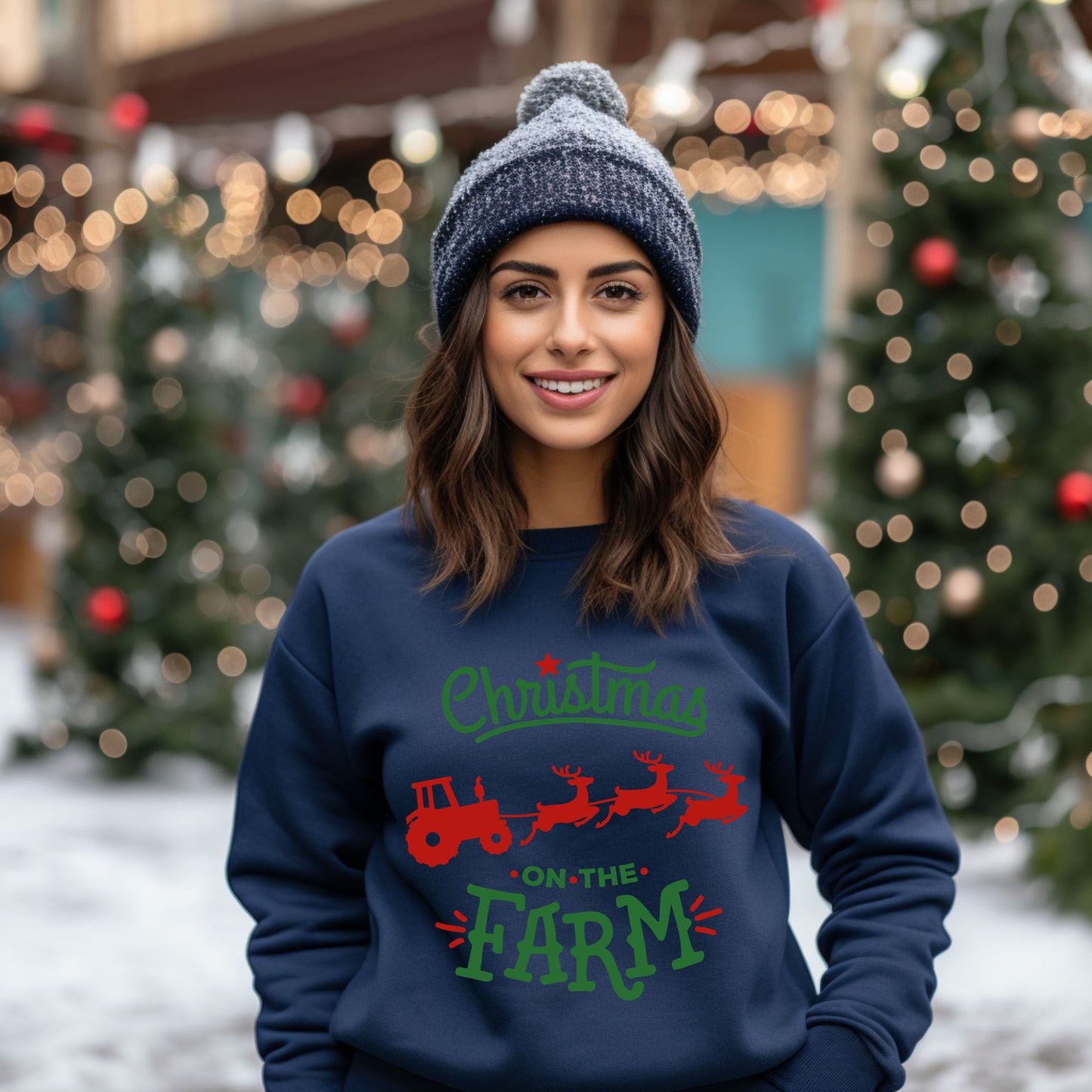 Christmas On The Farm Tractor | Sweatshirt