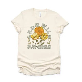 Grow Wild Sun Child Colorful | Short Sleeve Crew Neck