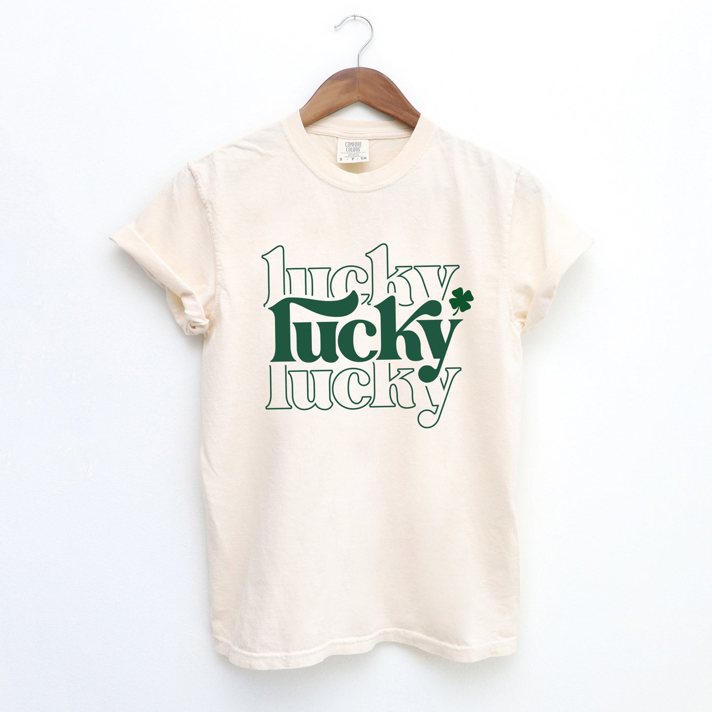 Lucky Clover Stacked | Garment Dyed Tee