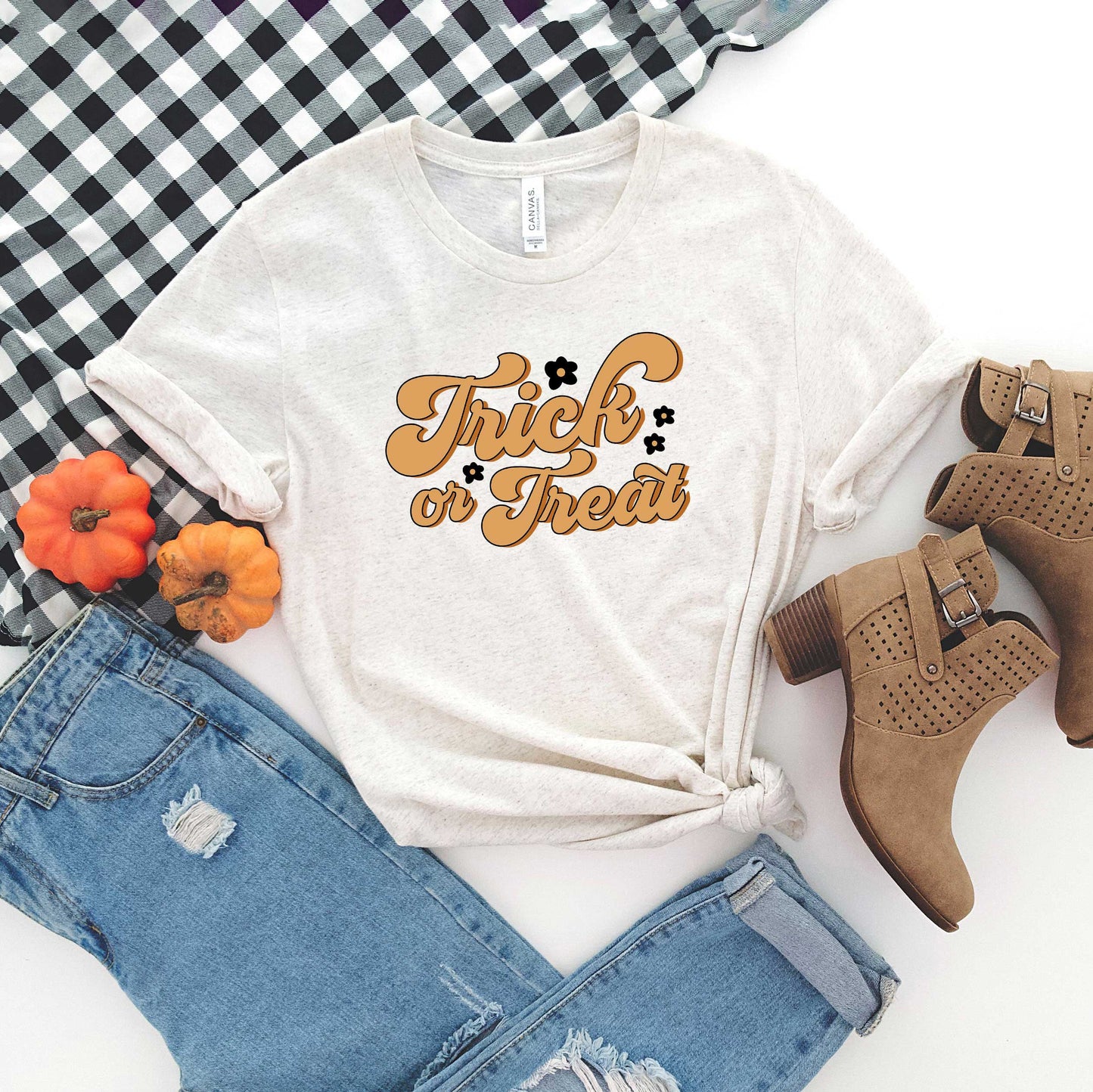 Trick Or Treat Flowers | Short Sleeve Graphic Tee