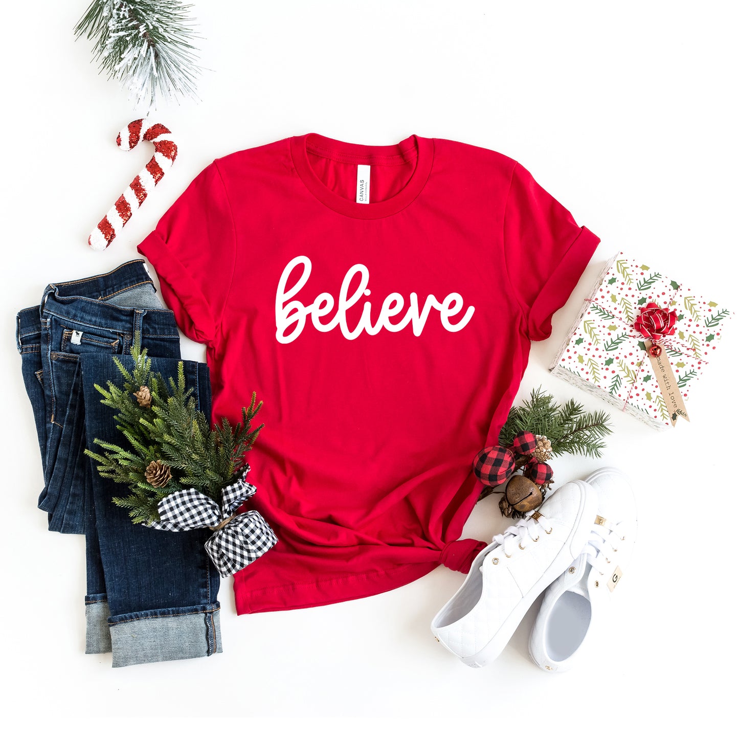 Believe Bold Cursive | Short Sleeve Crew Neck