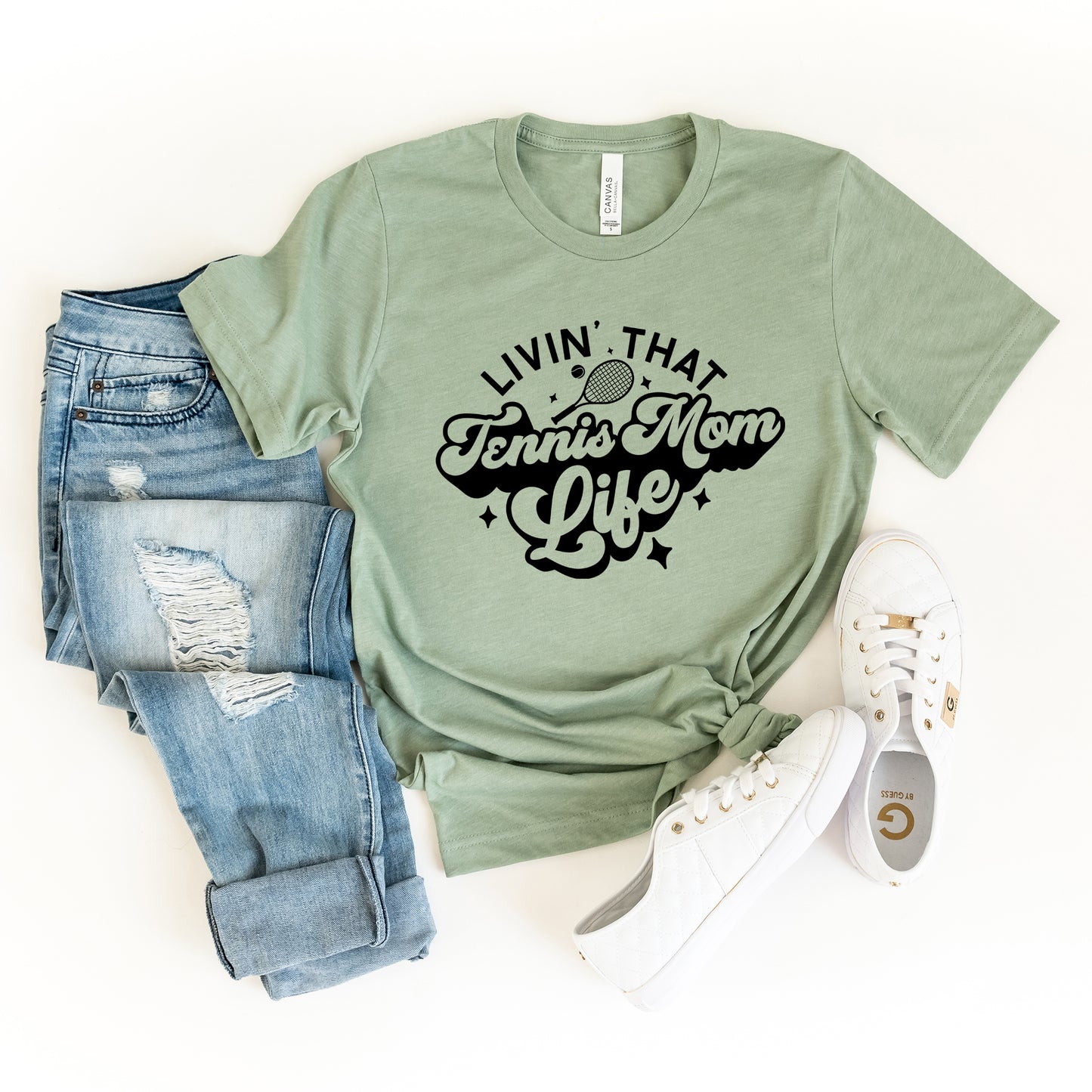 Livin' That Tennis Mom Life | Short Sleeve Crewneck