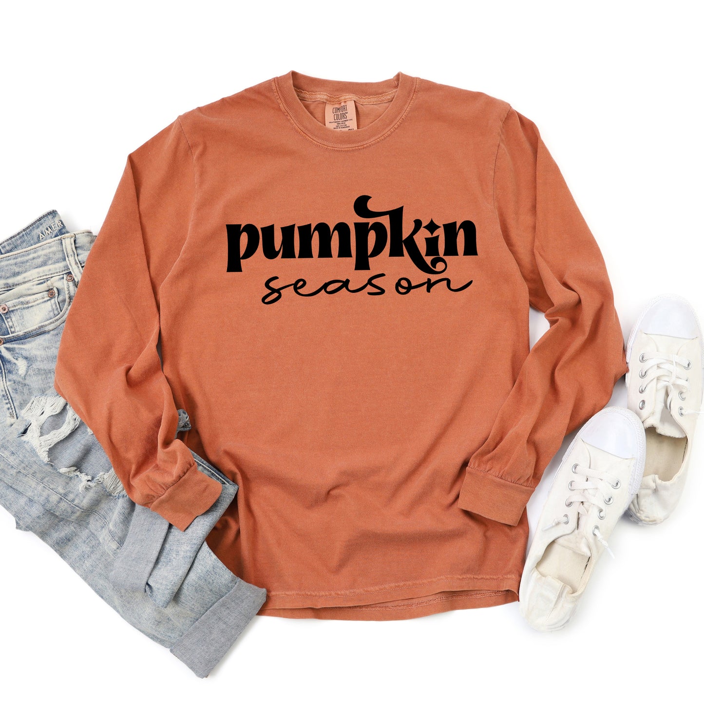 Pumpkin Season Cursive | Garment Dyed Long Sleeve