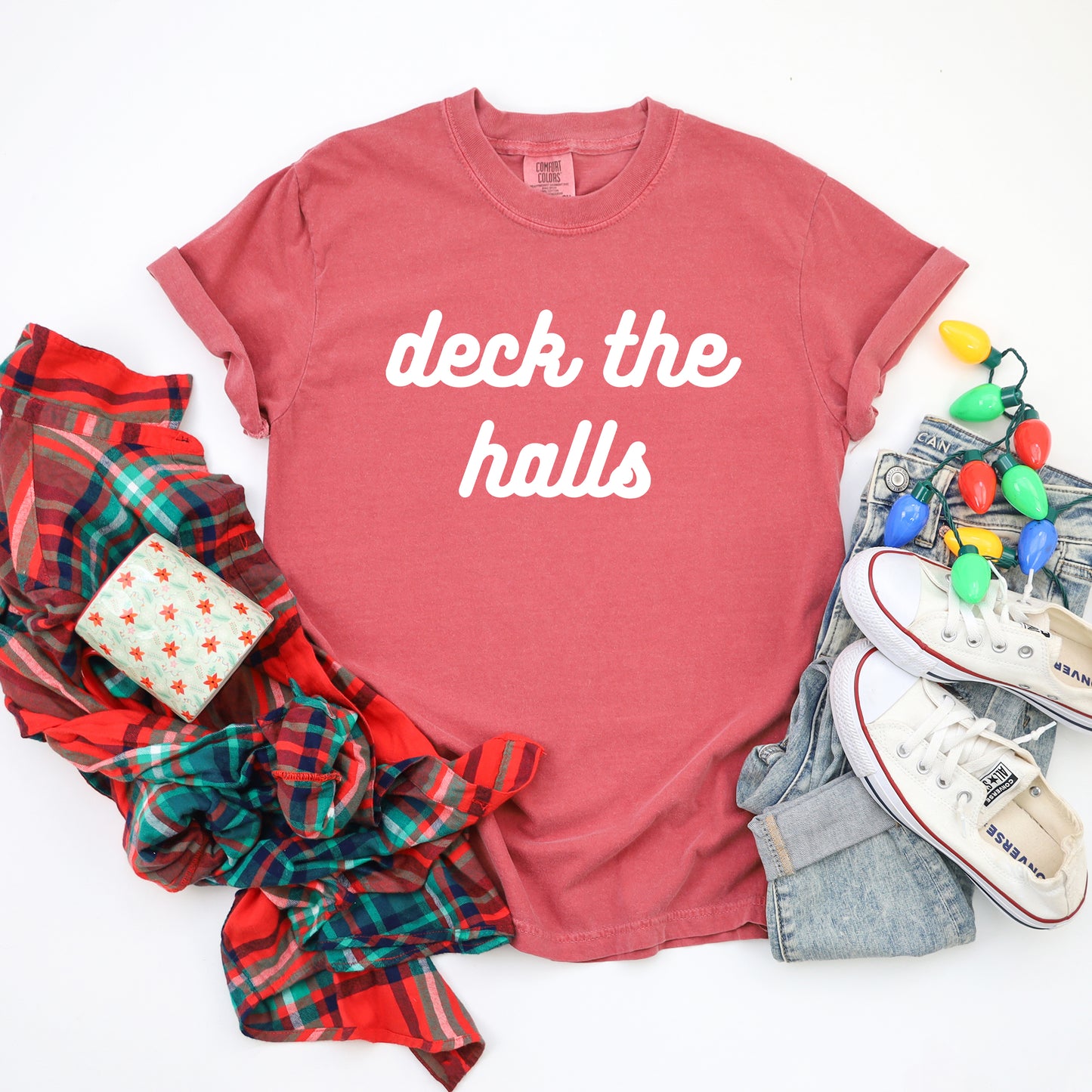 Deck The Halls Bold Cursive | Garment Dyed Tee