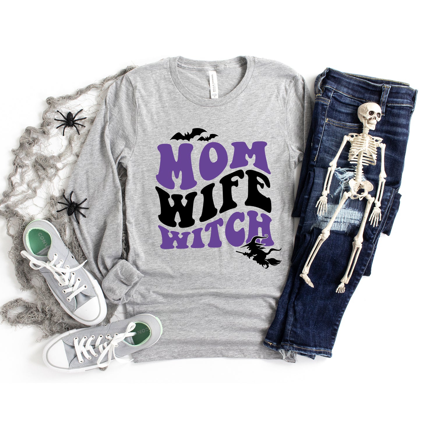 Mom Wife Witch Colorful | Long Sleeve Crew Neck