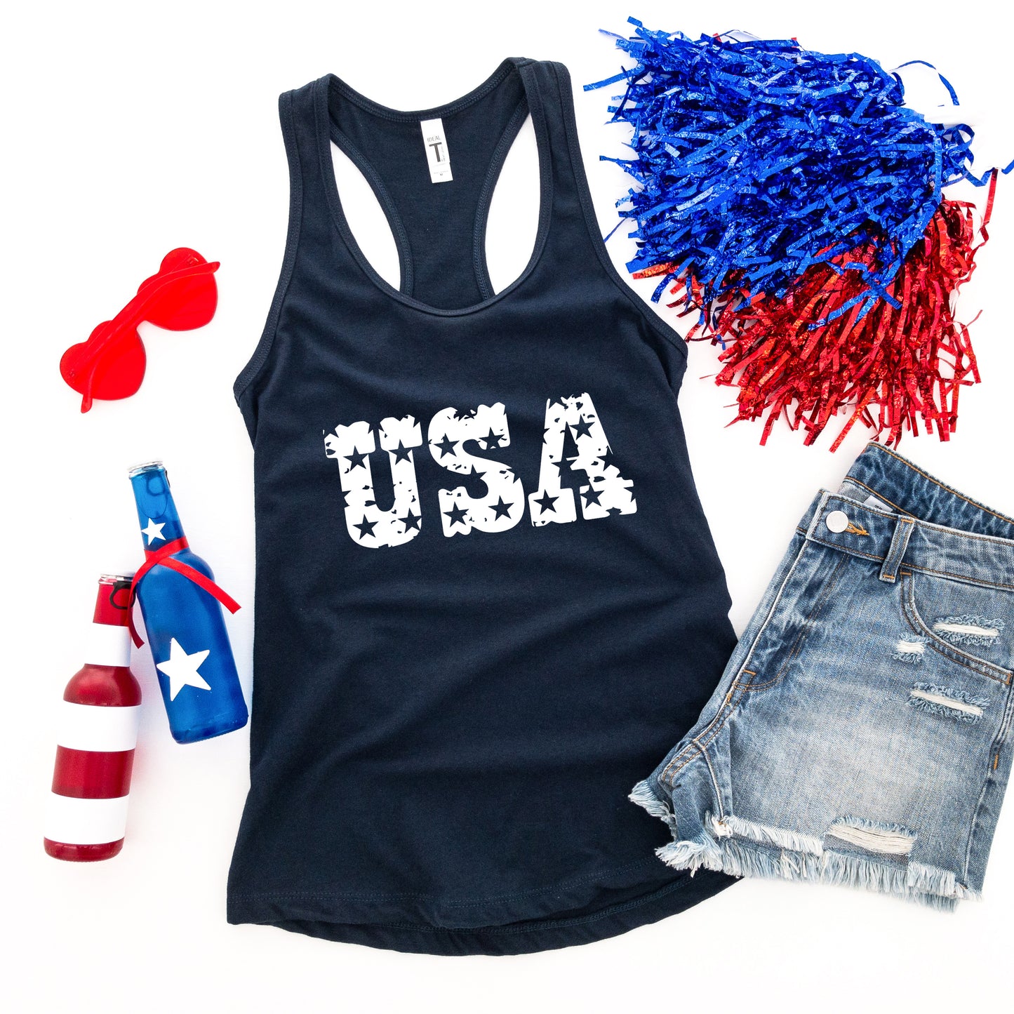 USA Distressed Stars | Racerback Tank