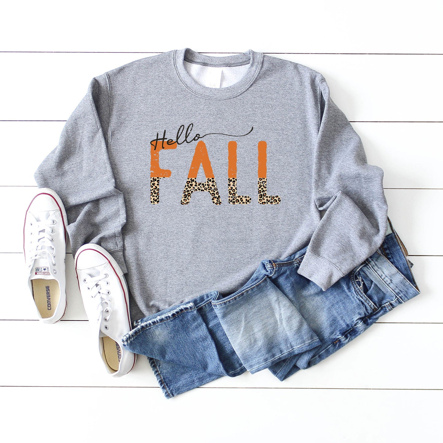 Leopard Hello Fall | Sweatshirt