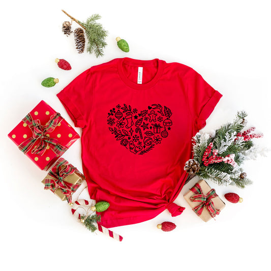 Christmas Heart | Short Sleeve Graphic Tee