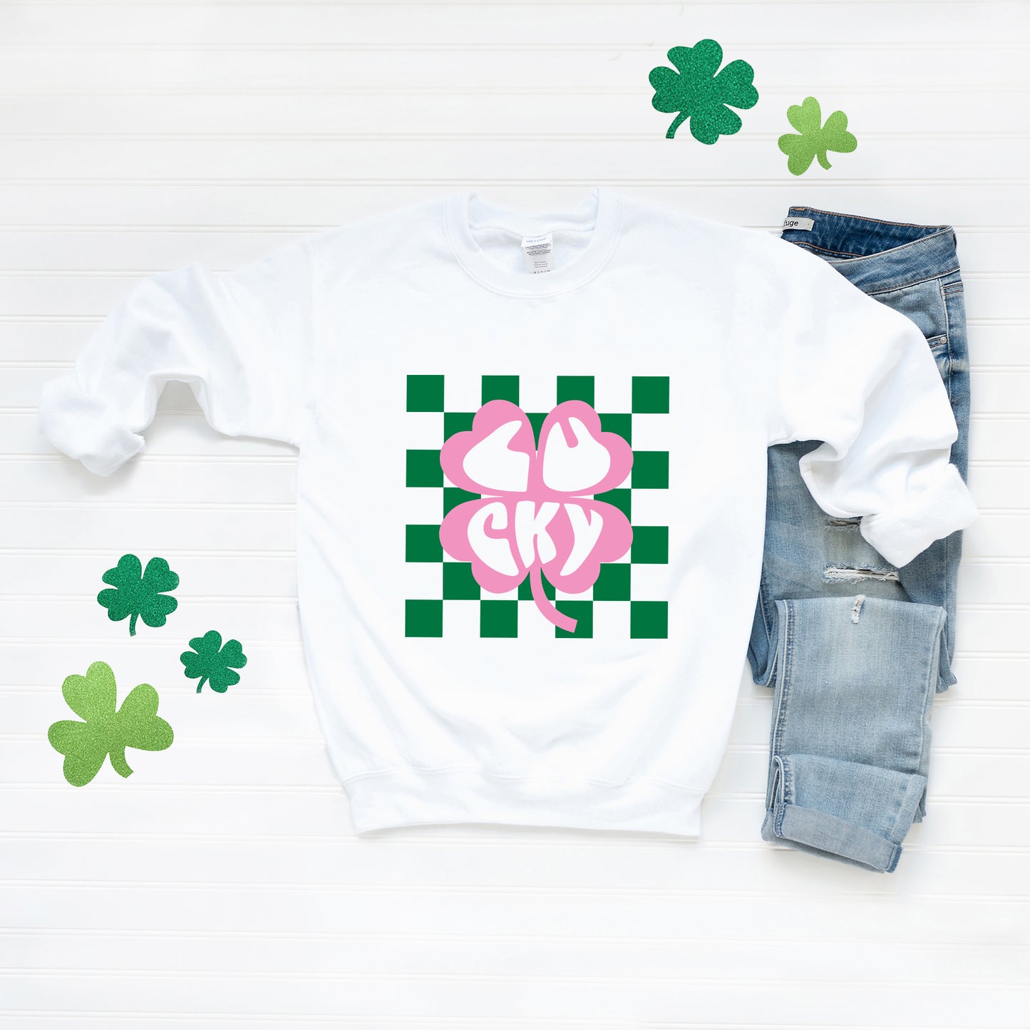 Lucky Clover Checkered | Sweatshirt