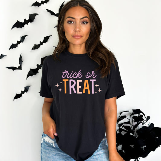 Trick Or Treat Colorful | Short Sleeve Graphic Tee