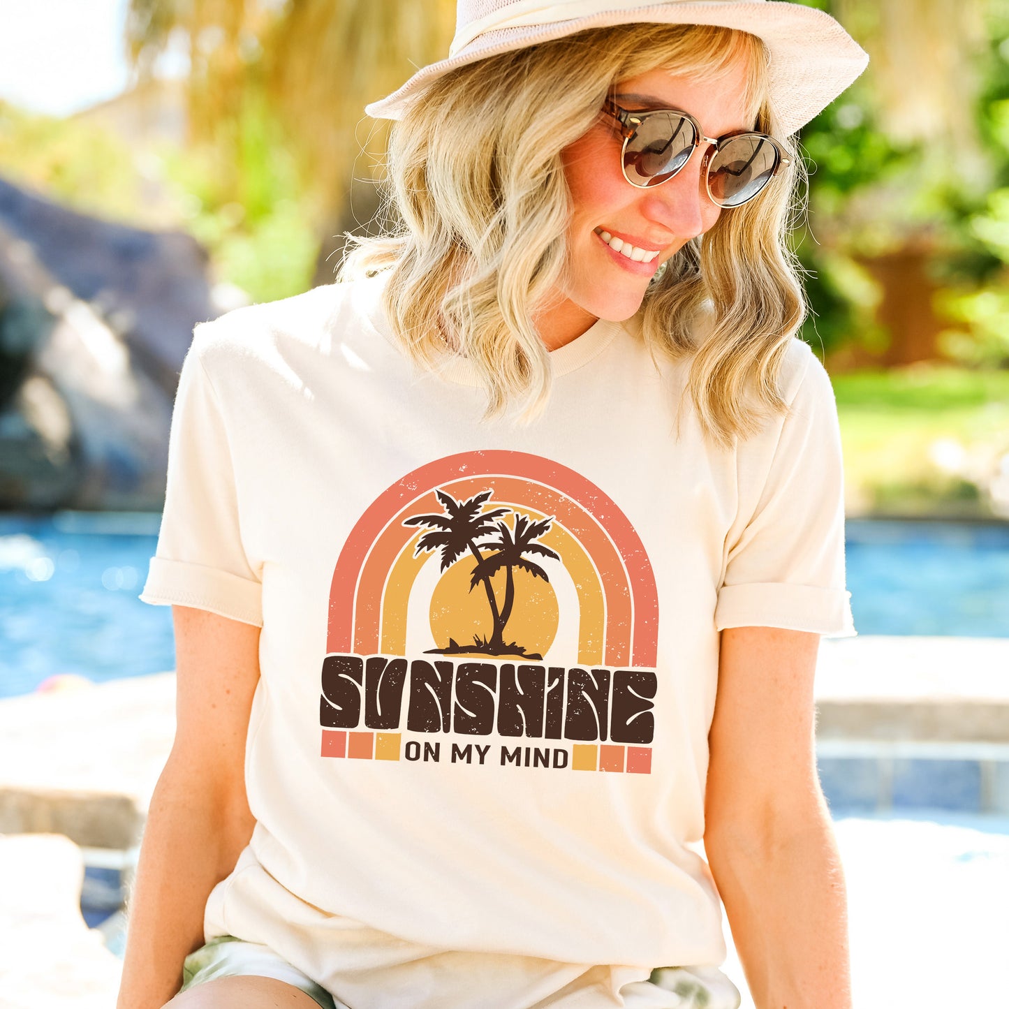 Sunshine On My Mind Rainbow | Short Sleeve Graphic Tee