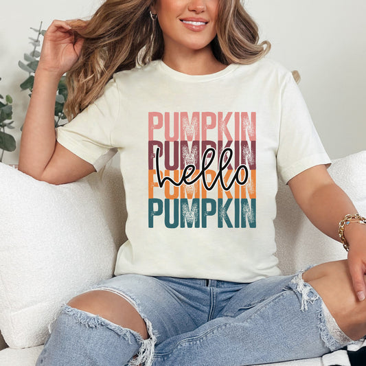 Hello Pumpkin Stacked | Short Sleeve Graphic Tee