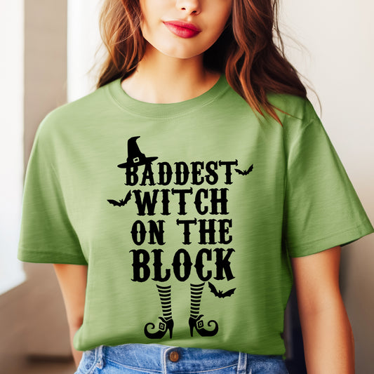 Baddest Witch On The Block | Short Sleeve Crew Neck