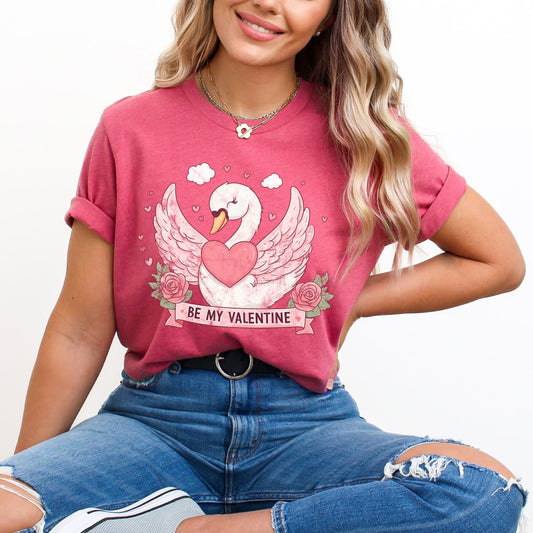 Be My Valentine Swan | Short Sleeve Graphic Tee