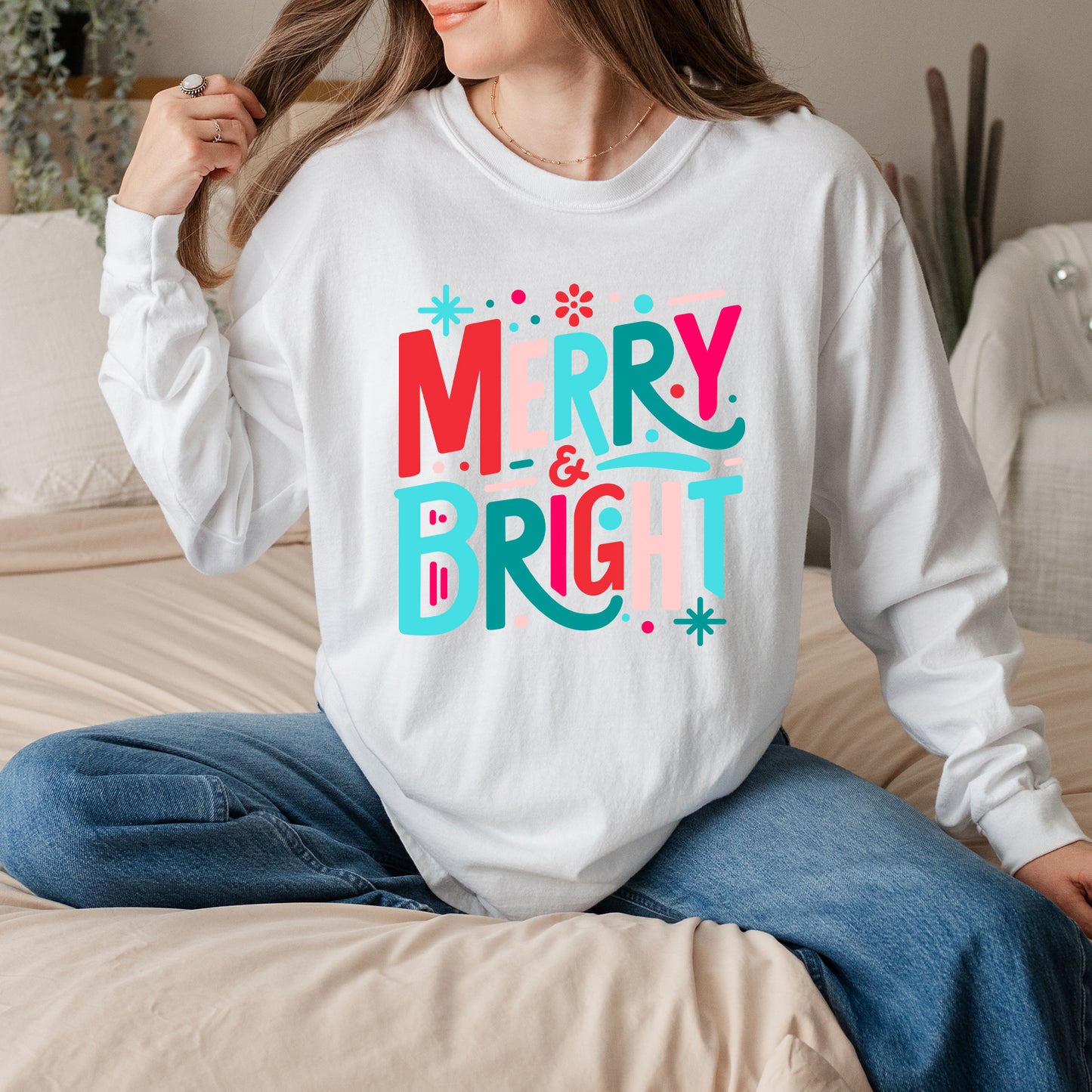 Merry And Bright Abstract | Garment Dyed Long Sleeve