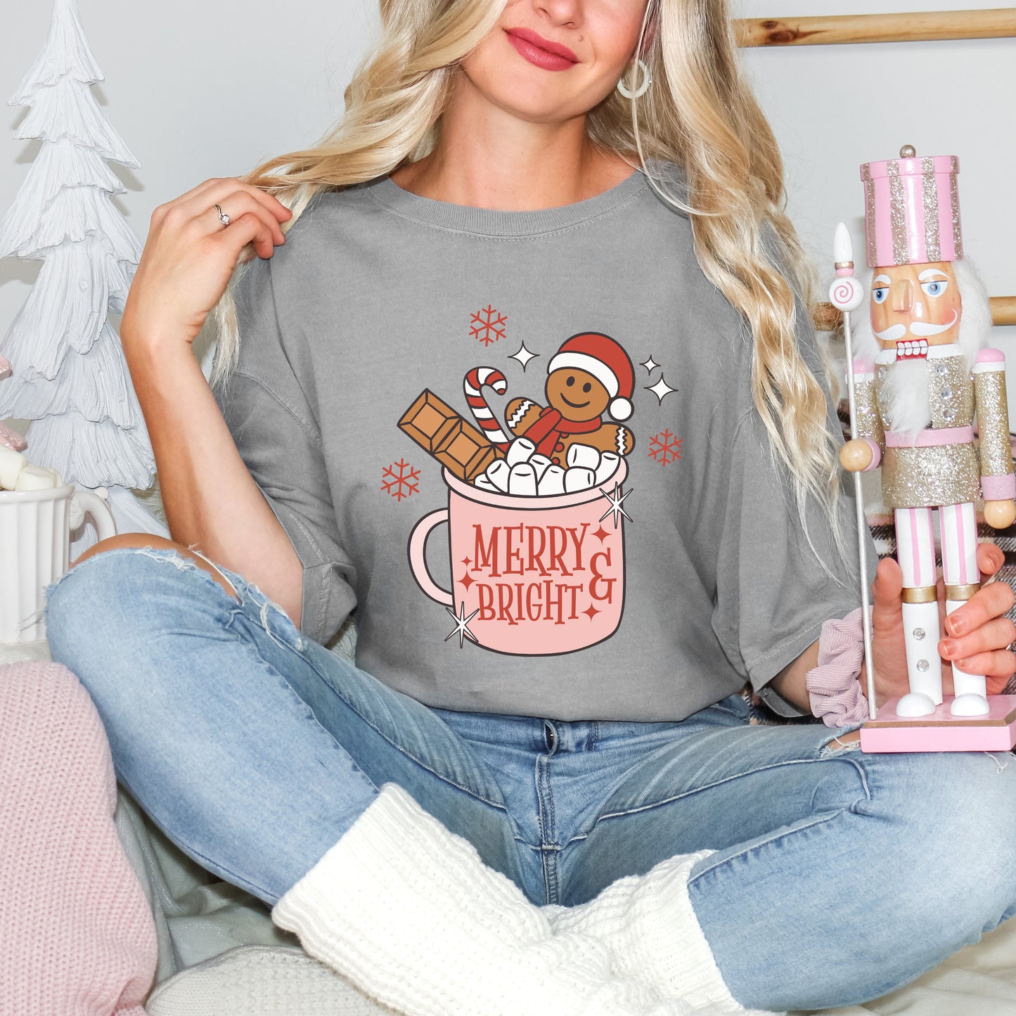 Merry And Bright Mug | Garment Dyed Tee