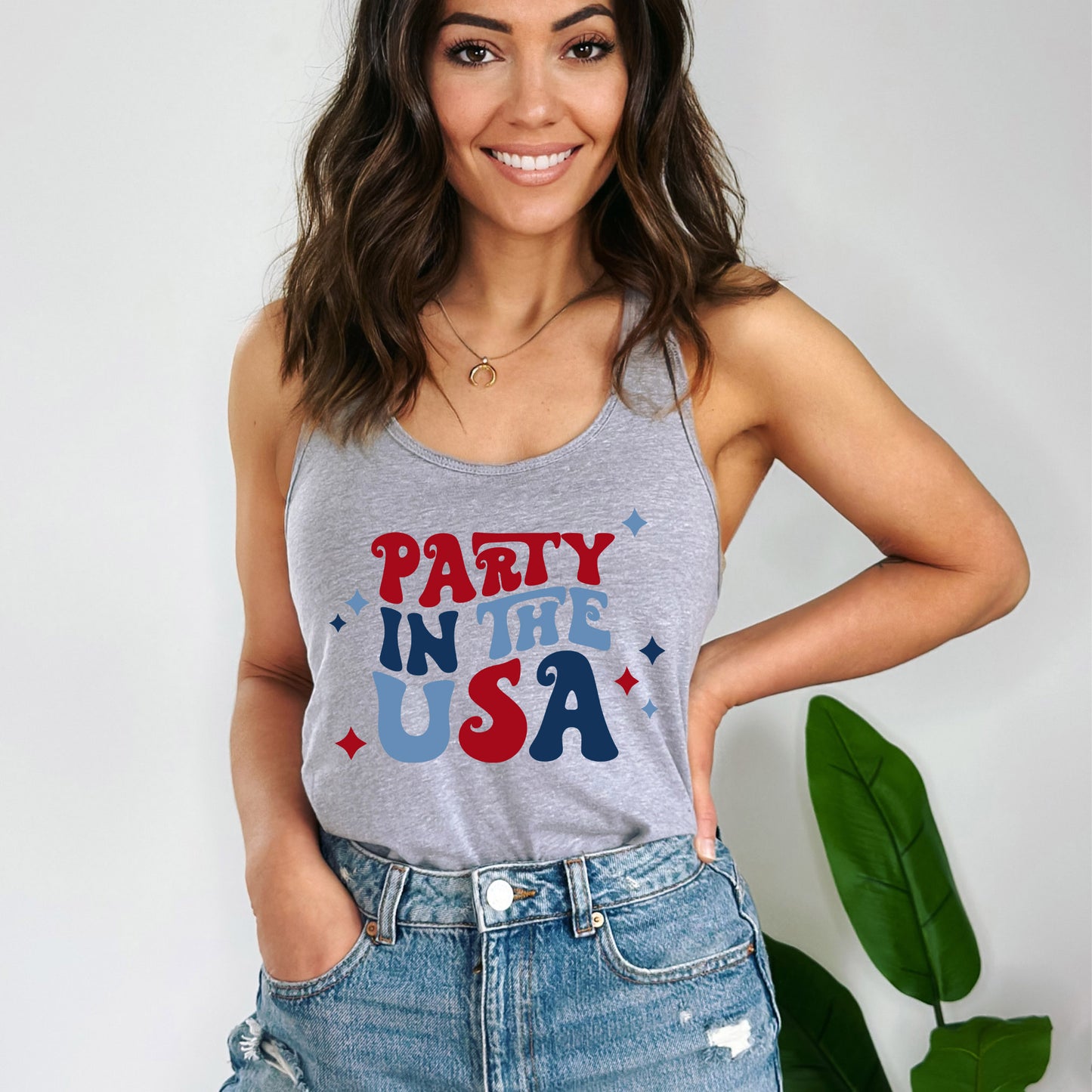 Party In The USA Retro | Racerback Tank