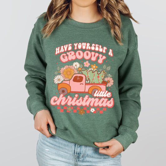 Groovy Little Christmas Truck | Sweatshirt