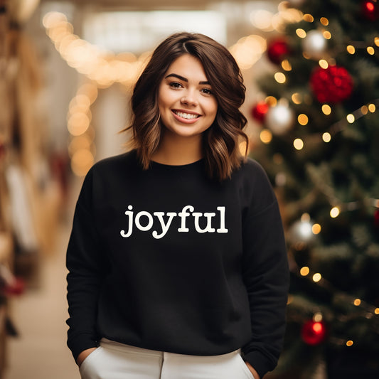 Joyful Bold Puff Print |Sweatshirt