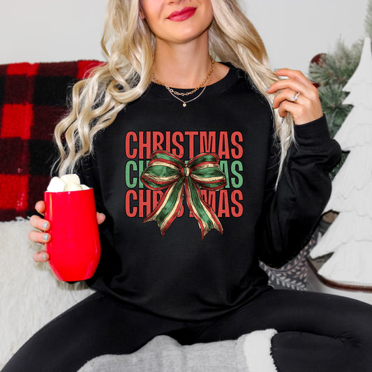 Coquette Christmas Stacked | Sweatshirt