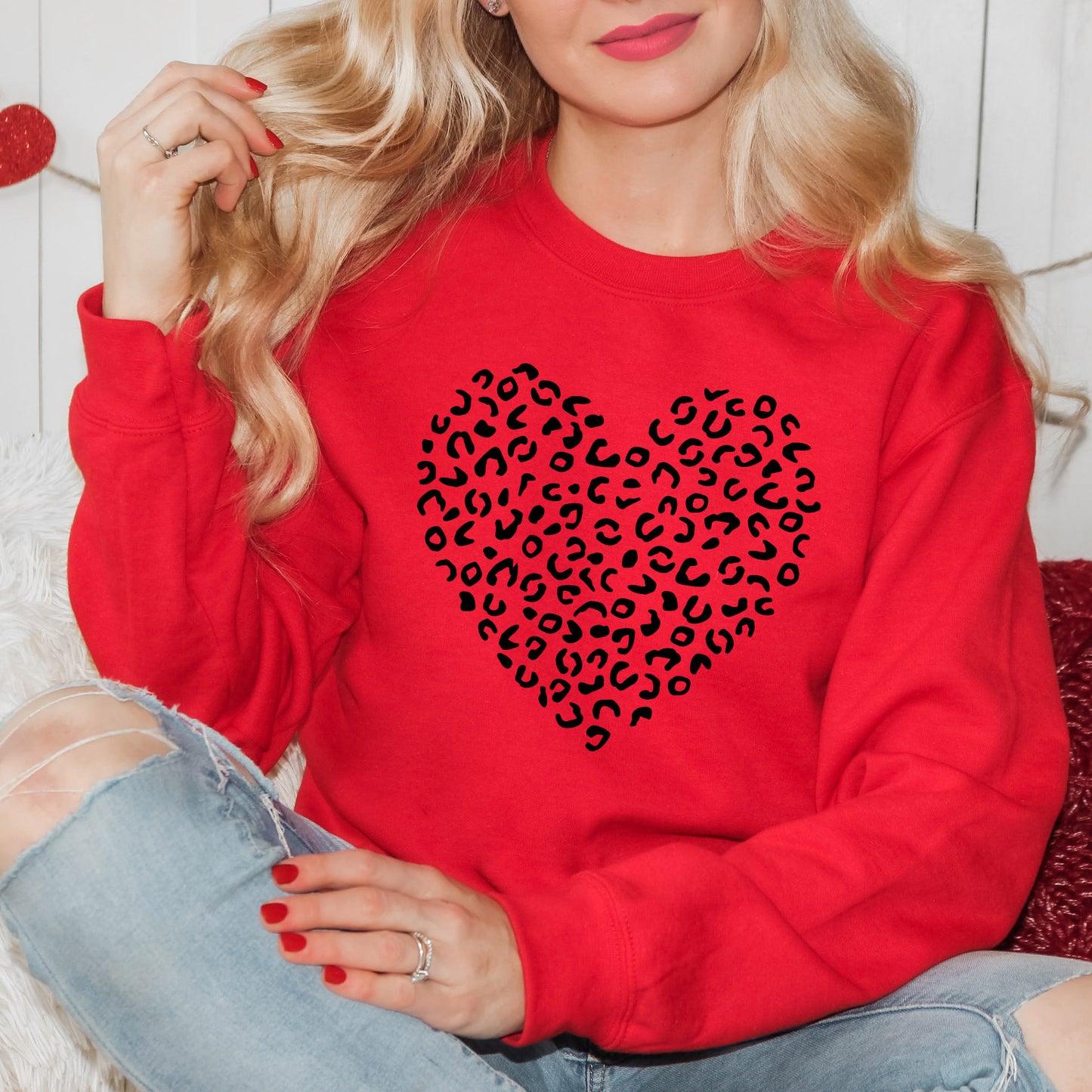 Valentine Leopard Heart | Sweatshirt