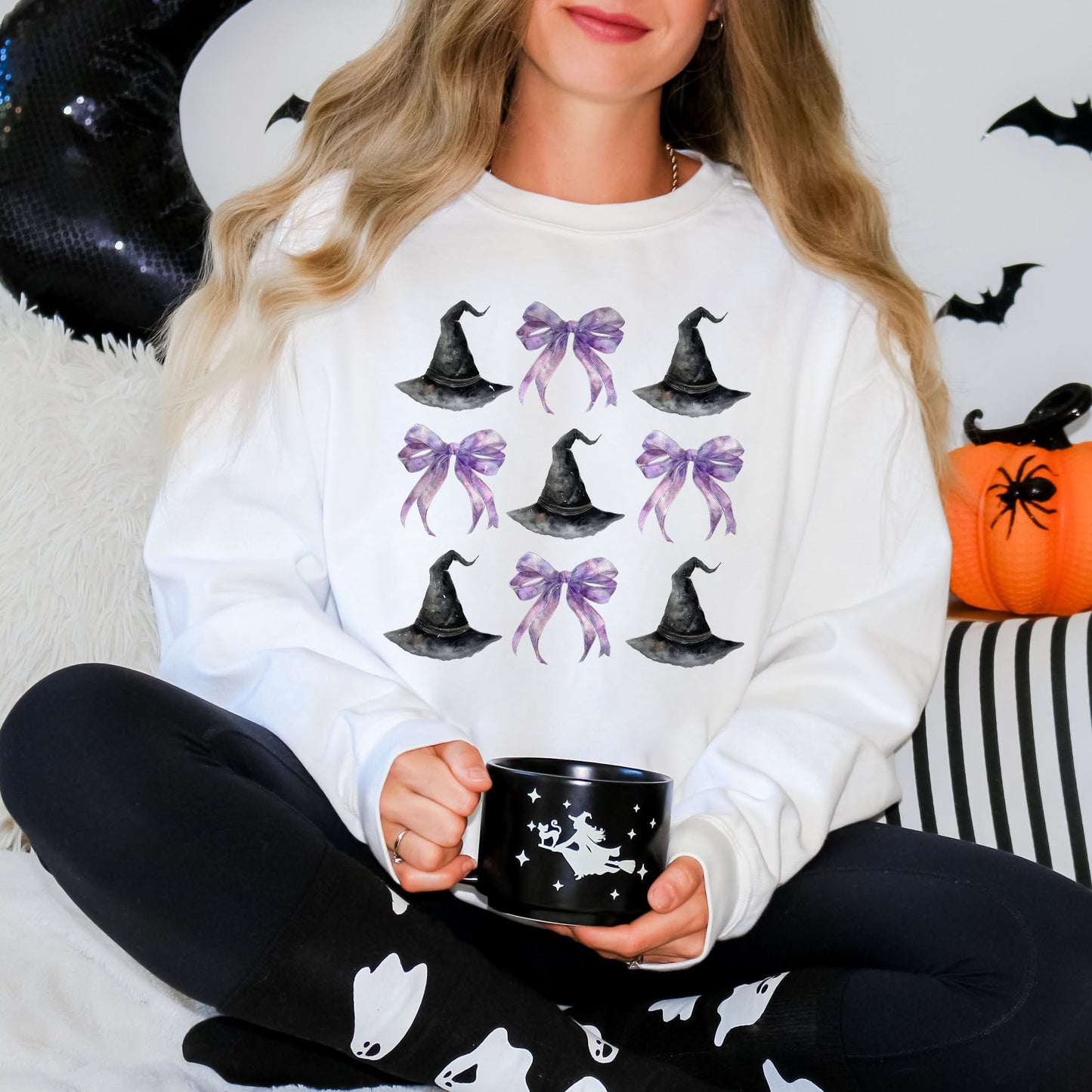 Coquette Purple Bow Witch Hat | Sweatshirt