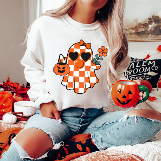 Checkered Girl Ghost | Sweatshirt