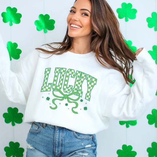 St. Patrick's Day Coquette Lucky | Sweatshirt