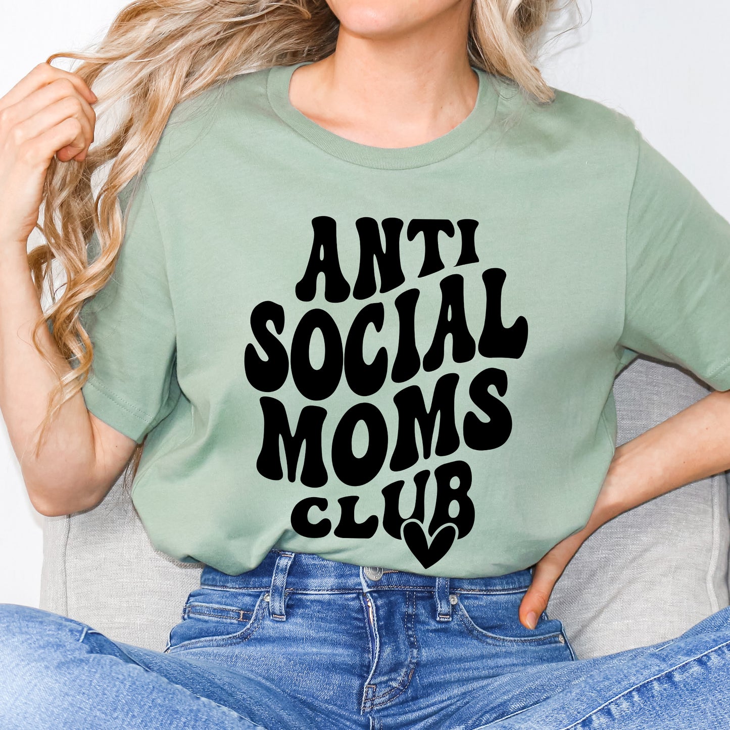 Anti Social Moms Club Heart | Short Sleeve Graphic Tee