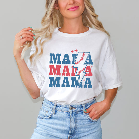 Baseball Mama Lightning Bolt | Short Sleeve Graphic Tee