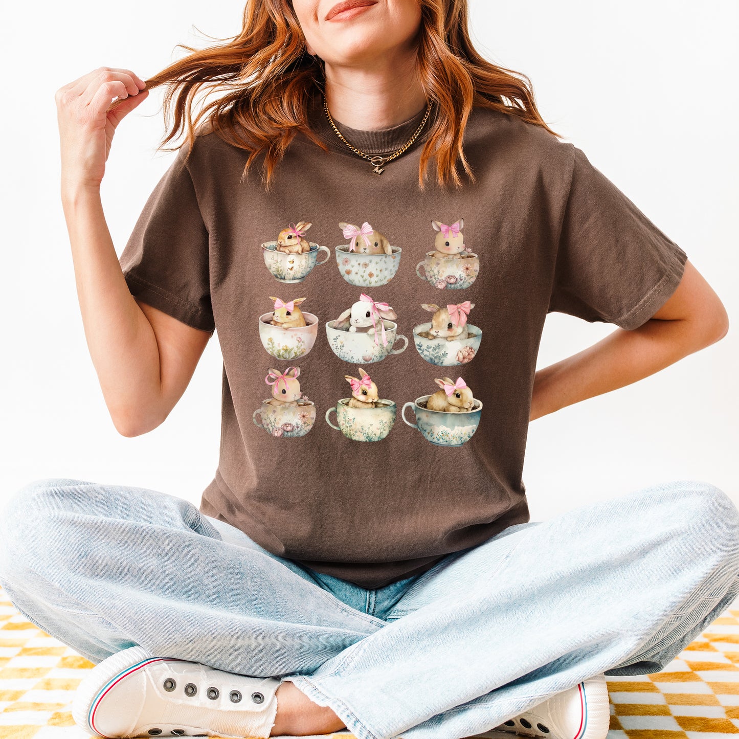 Teacup Bunnies Coquette | Garment Dyed Short Sleeve Tee