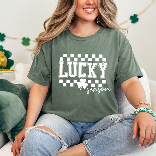 Lucky Season Checkered | Garment Dyed Tee