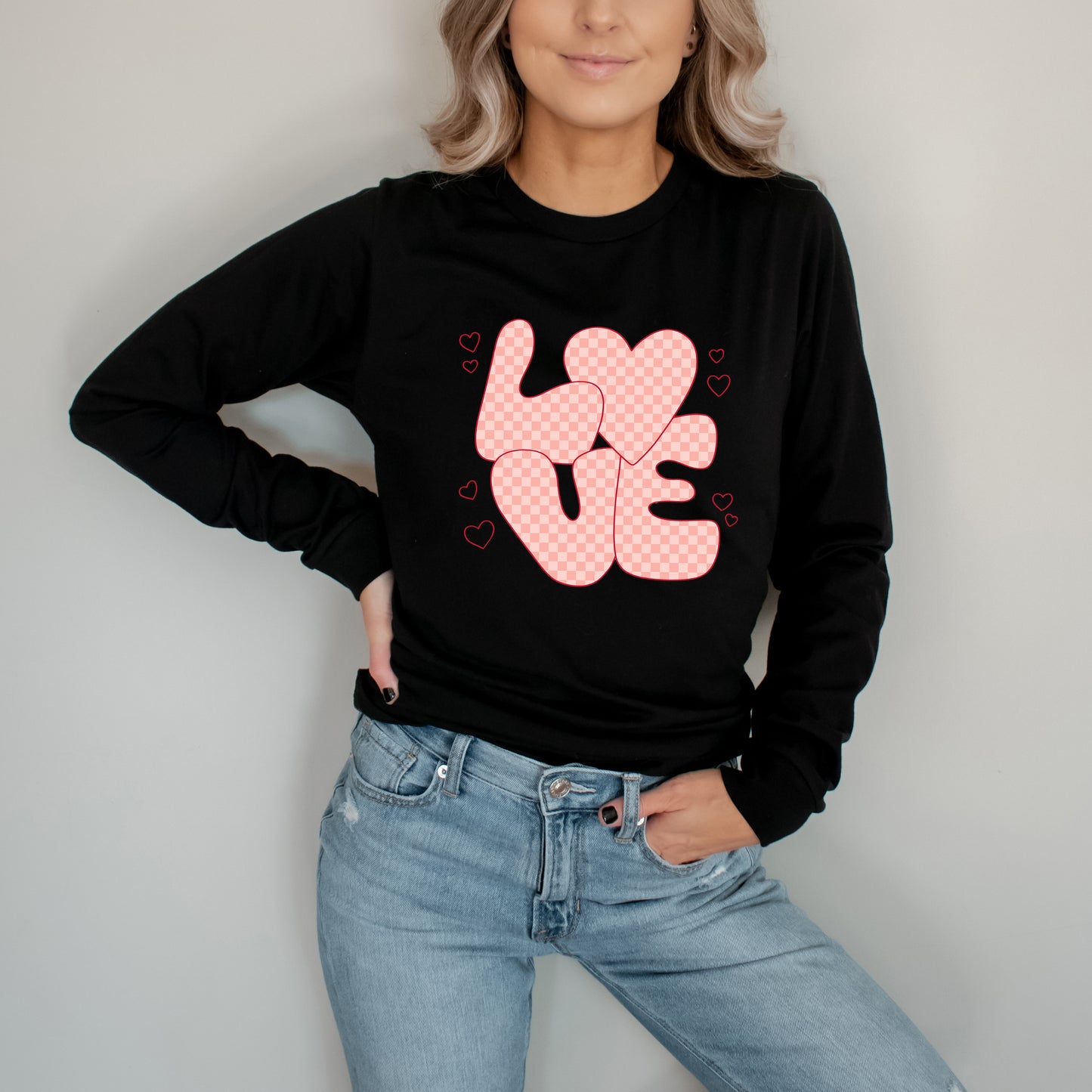 Valentines Love Pink | Long Sleeve Crew Neck