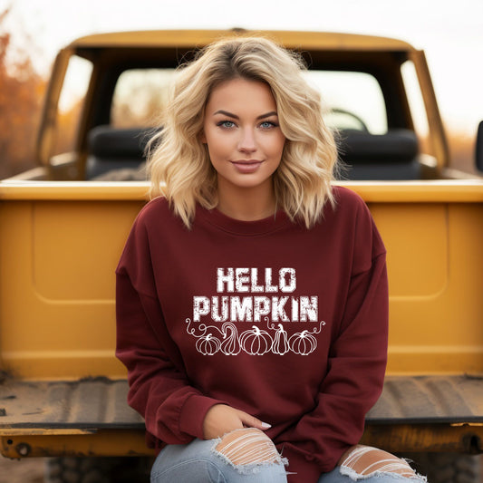 Hello Pumpkin Distressed | Sweatshirt