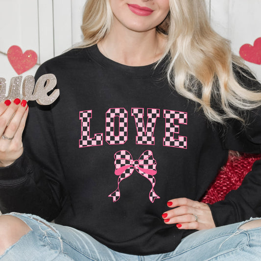 Coquette Love Checkered | Sweatshirt