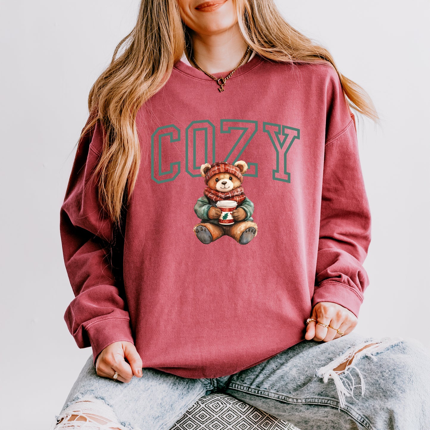 Cozy Bear | Lightweight Garment Dyed Sweatshirt