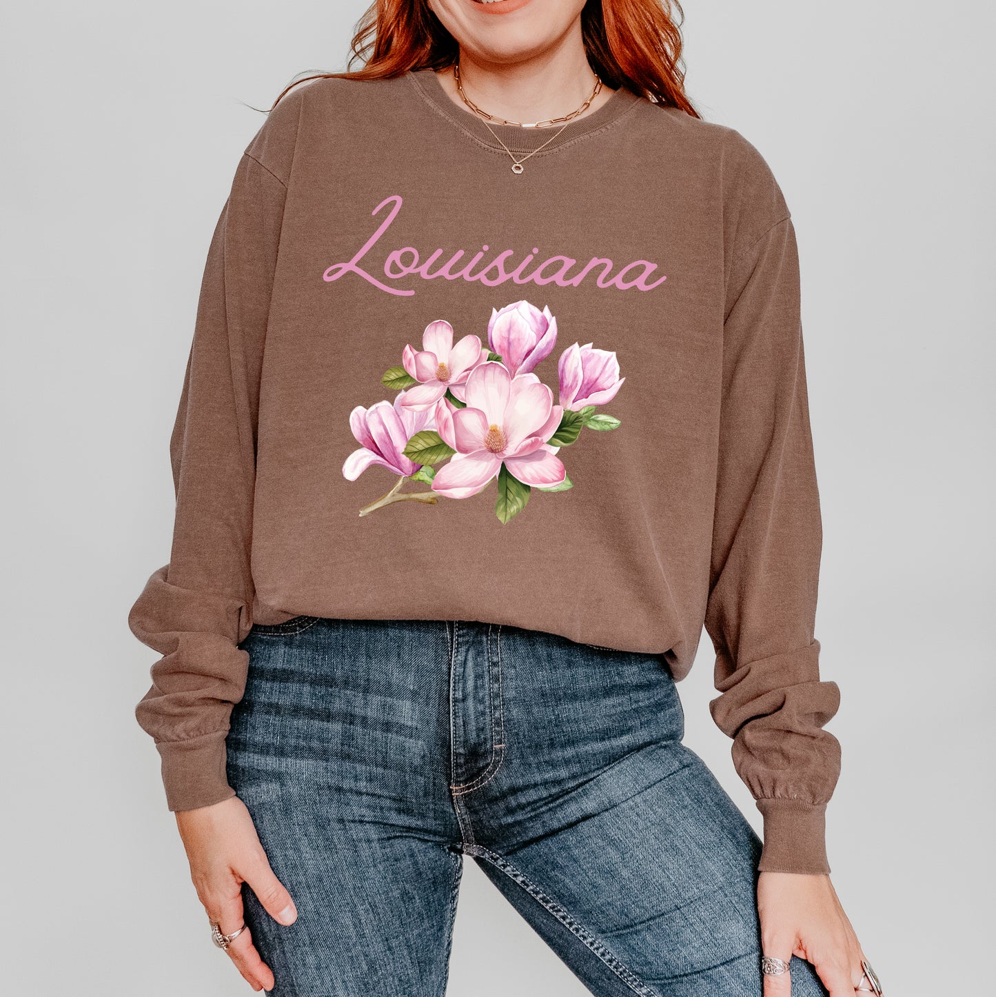 Louisiana Flower Colorful | Garment Dyed Long Sleeve