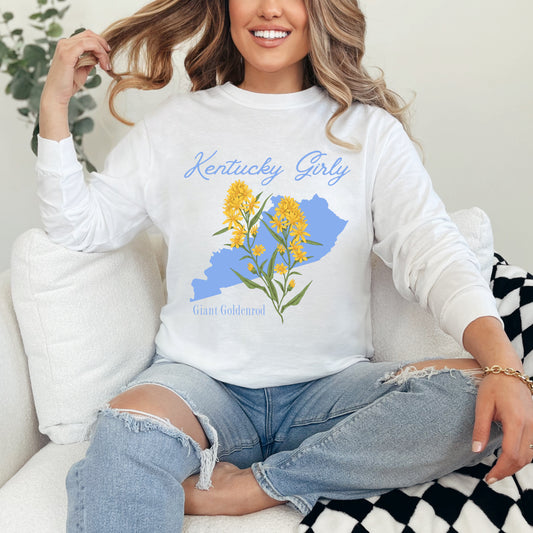 Kentucky Girly Flower | Garment Dyed Long Sleeve