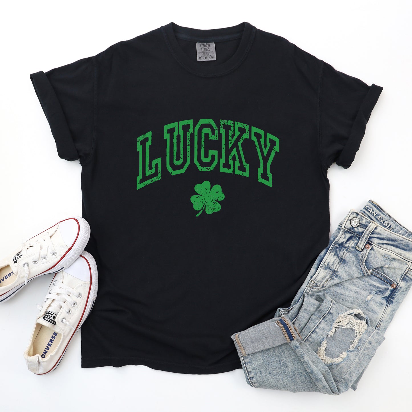 Lucky Clover Distressed | Garment Dyed Tee