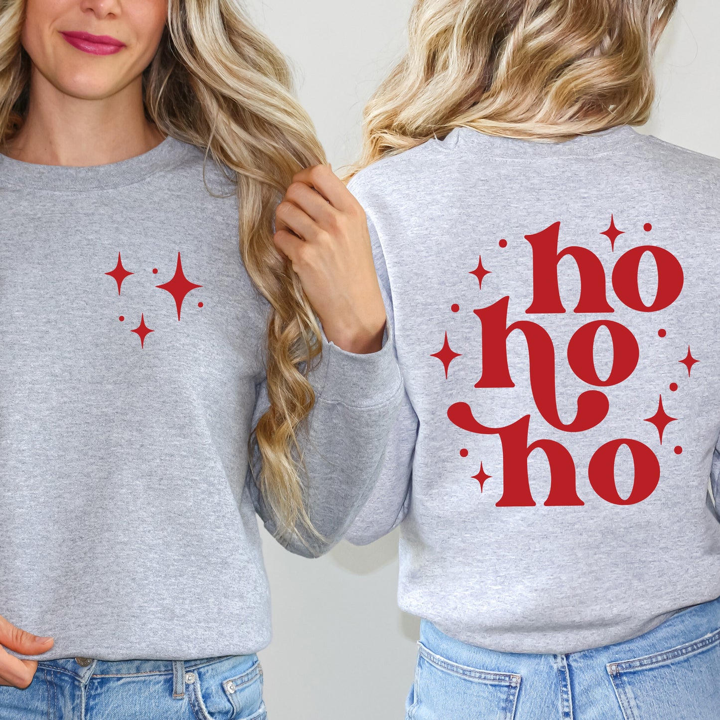 Whimsical Ho Ho Ho | Sweatshirt Front and Back Design