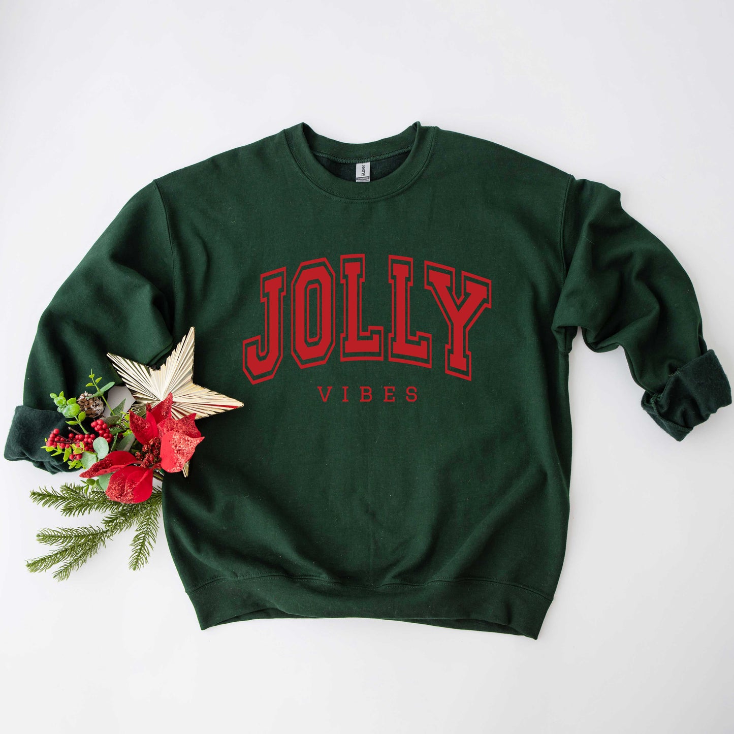 Jolly Vibes Varsity Thick Outline | Sweatshirt